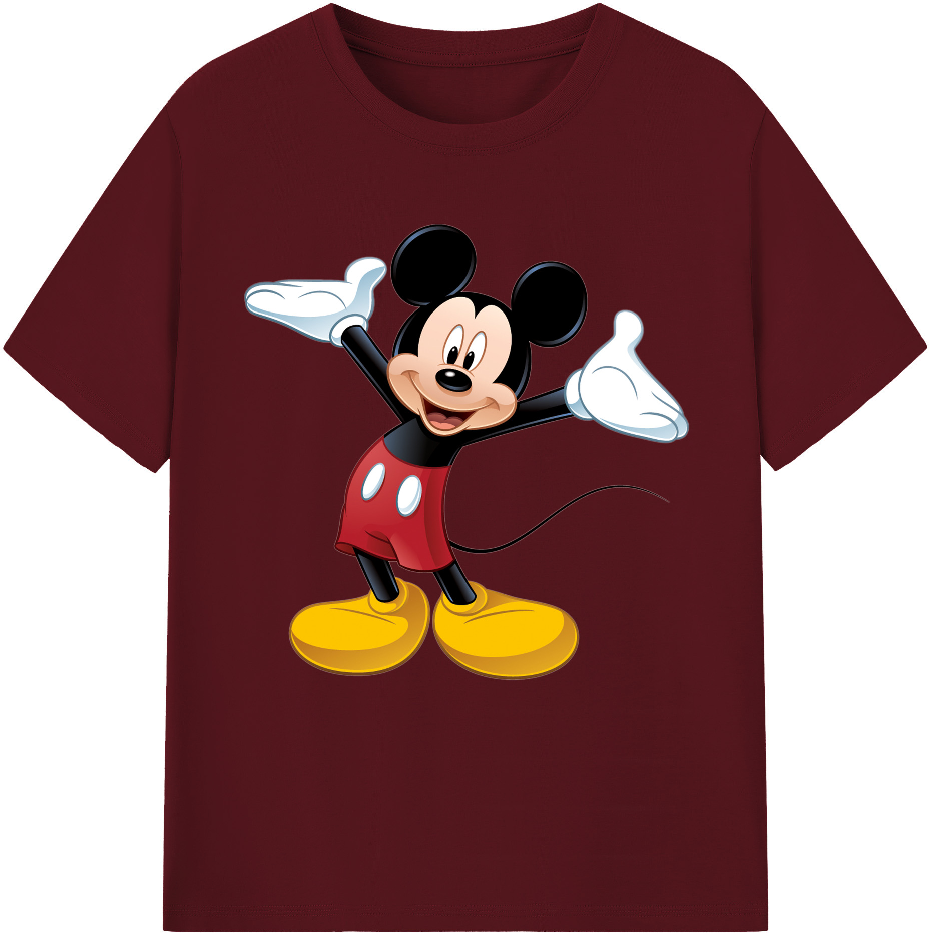 （画像用） ミッキーマウス Mickey Mouse 綿100％半袖Tシャツ（フロントプリント）